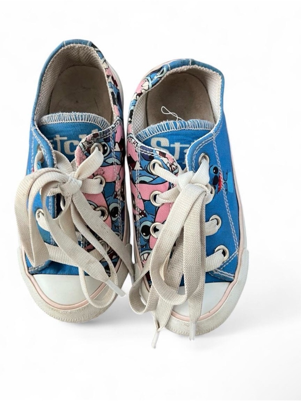 American Characters Kids Blue Canvas Sneakers with Pink Accents